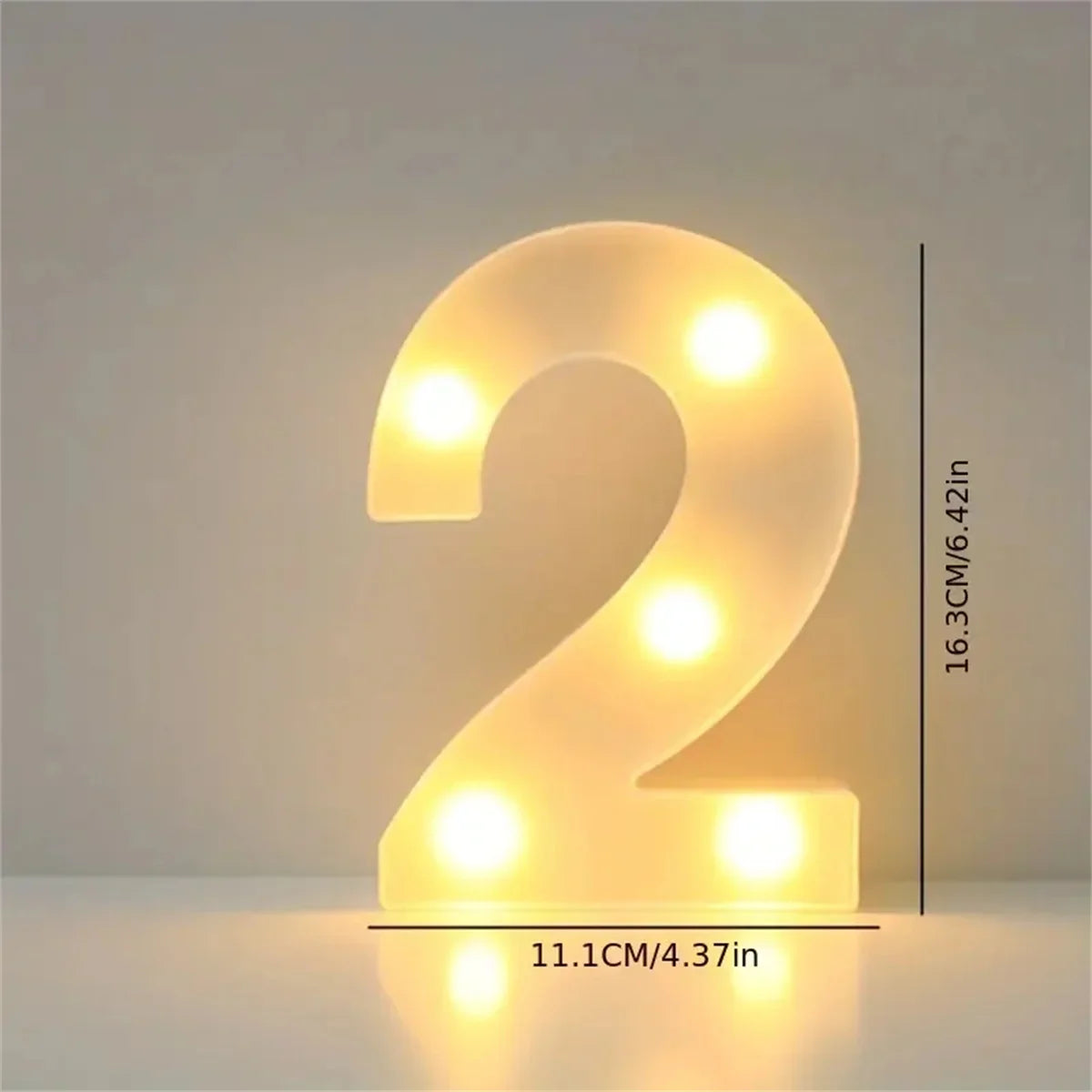 16cm (6.3 in) LED Marquee Letter & Number Light - Battery-Operated Night Lamp for Home, Wedding, Bar & Party Decor
