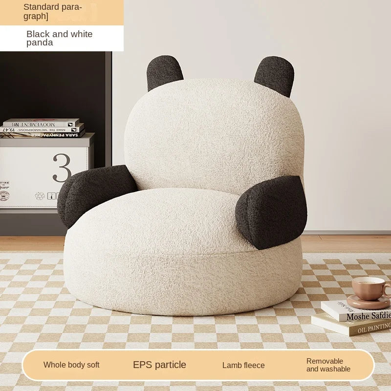 Kids Panda Mini Sofa Chair - Plush Toddler Reading & Lounge Seat