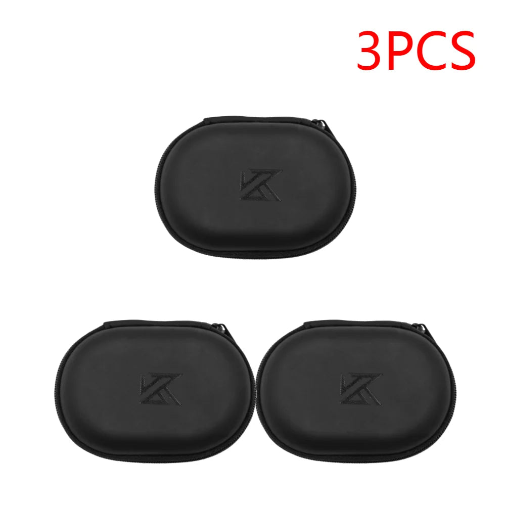 PU Leather Earphones Storage Case - Zippered Protective Carrying Organizer for Wired Earbuds, 101 x 71 x 40 mm (3.98 x 2.80 x 1.57 in)