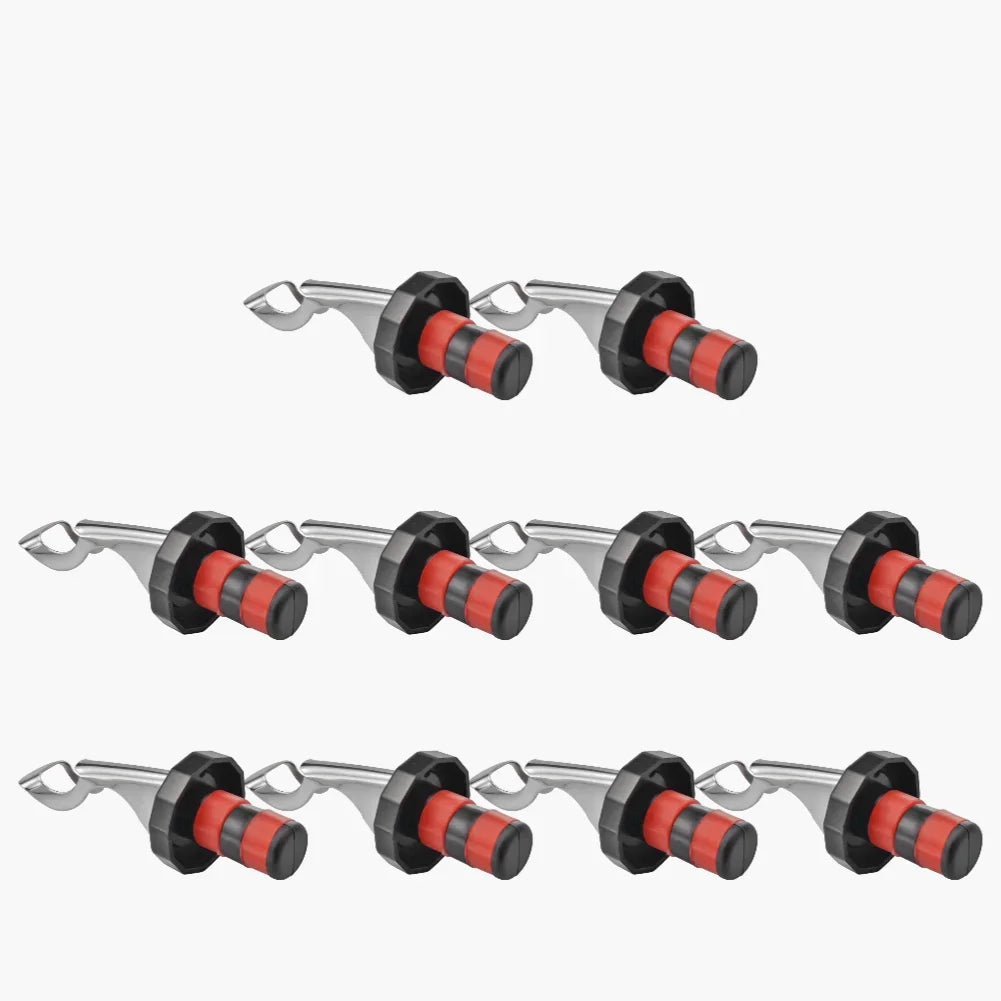 Press Vacuum Wine Bottle Stopper - Stainless Steel & Silicone Wine & Champagne Seal (1–10 Pack)