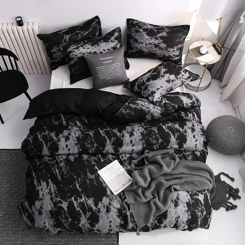3-Piece Duvet Cover Set with 2 Pillowcases – 100% Polyester Quilt Cover Bedding for Single/Double/Queen/King Beds