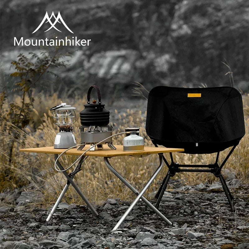 Bamboo Folding Camping Table — Portable Foldable Picnic & BBQ Outdoor Dining Table with Carry Bag