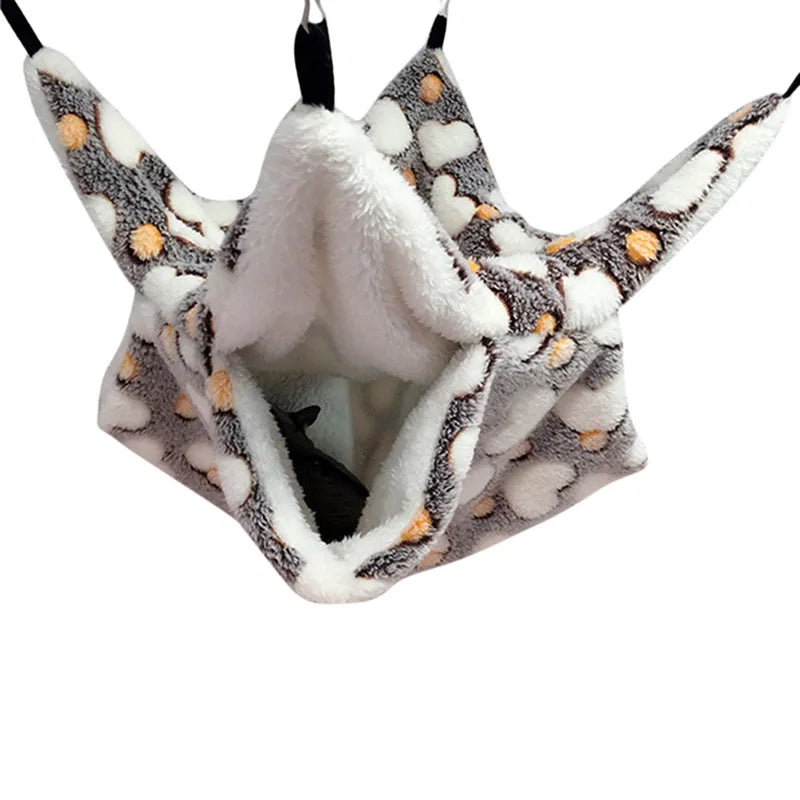 Fleece Hammock Hideout for Small Pets - Hamster, Guinea Pig, Sugar Glider, Rat | 20x20 cm (7.9x7.9 in) & 34x34 cm (13.4x13.4 in)