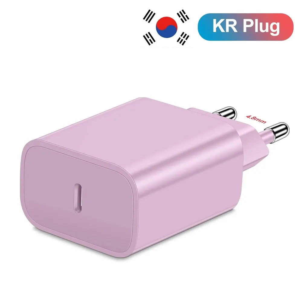 20W USB-C PD Fast Charger with USB-C Cable — 1-Port Wall Adapter for iPhone 15, Samsung S23 Ultra, Xiaomi Redmi Note 12
