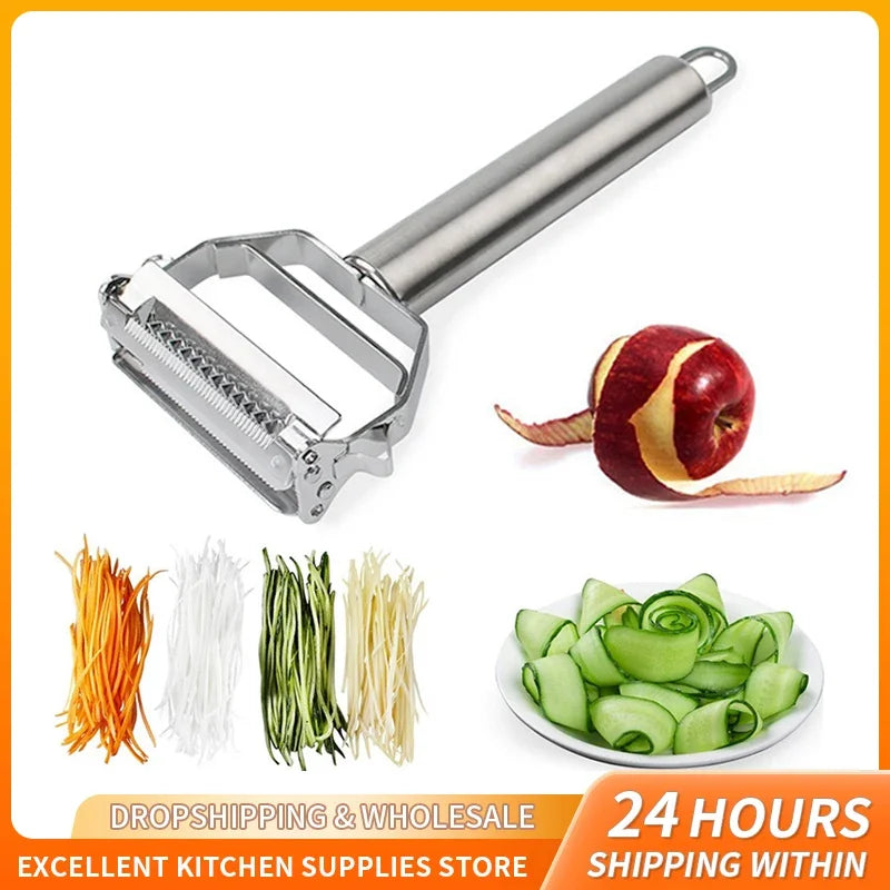 Stainless Steel Multi-Function Fruit & Vegetable Peeler Julienne Grater Slicer Kitchen Tool