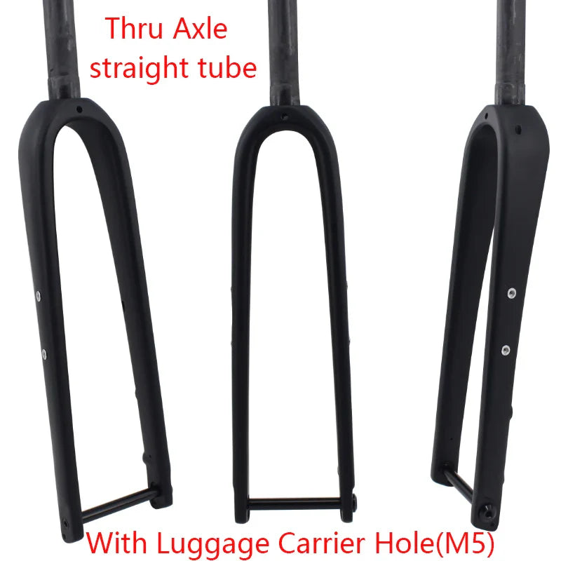 700C UD T800 Full Carbon Road & Gravel Bike Fork — Disc Brake, Luggage Carrier Mount, 45mm Offset