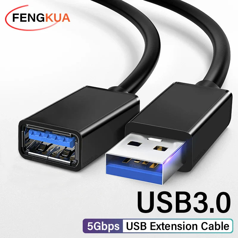 USB 3.0 Male to Female Extension Cable 5Gbps High-Speed USB3.0 Extender for PC, Laptop, Smart TV, PS3, USB Drives