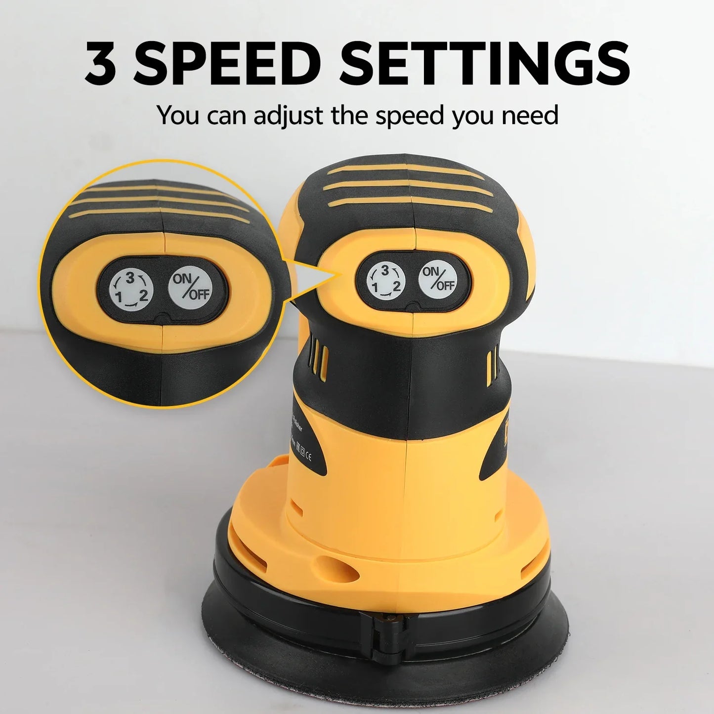 Cordless Mini Electric Polisher 20V Li‑Ion Rechargeable, 3-Speed Comfort Grip, 125 mm (5 in) Pad