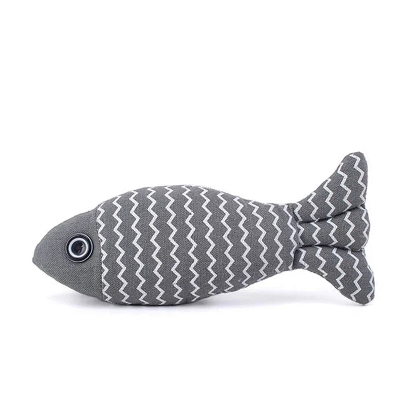 Interactive Fish Cat Toy with Catnip – Plush Kicker Pillow for Indoor Cats, 7.9 in (20 cm)