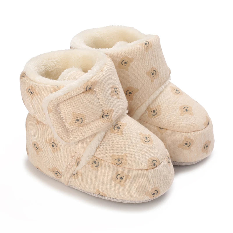 Winter Baby Boots Cartoon Soft-Sole Anti-Slip Warm Toddler Walking Booties for Boys & Girls