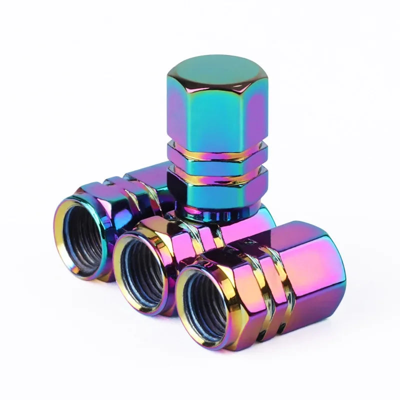 Aluminum Alloy Tire Valve Stem Caps — Dustproof Valve Caps for Car Motorcycle Bicycle (1.6 x 1.0 cm / 0.63 x 0.39 in)