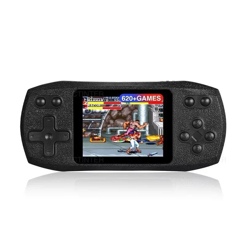 2.4-Inch Retro Handheld Game Console — 620 Classic Games, Rechargeable Portable Player with AV Output & 2-Player Support