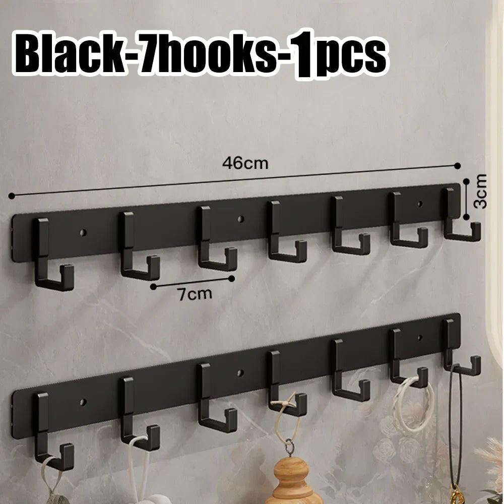 Heavy-Duty Adhesive Wall-Mounted Towel and Clothes Hook - No-Drill Stainless Steel Multi-Hook for Bathroom and Kitchen