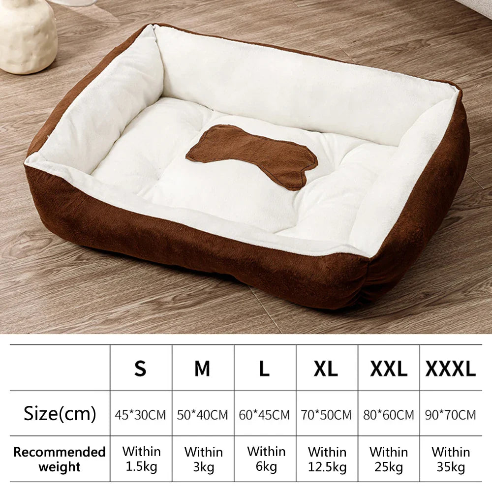 Plush Winter Pet Bed for Dogs & Cats - Thickened Breathable Dog Sofa with Non-Slip Bottom, Multiple Sizes S-XXXL