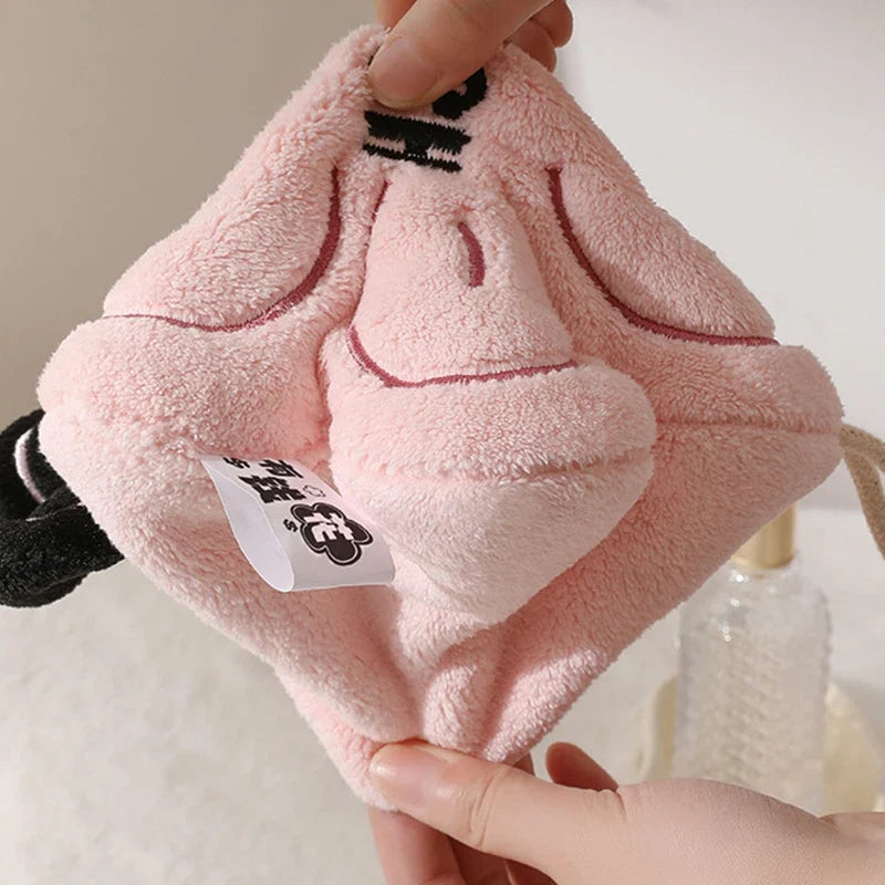 Thickened Coral Fleece Hand Towel – Super Soft Water-Absorbent Hanging Handkerchief for Kitchen & Bathroom
