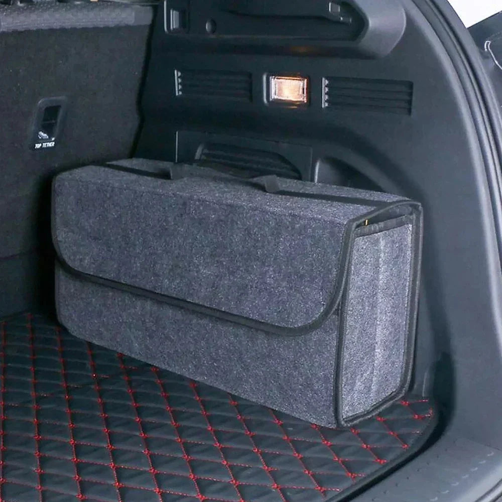 Woolen Felt Car Trunk Organizer Multi-Pocket Under-Seat Cargo Storage Bag