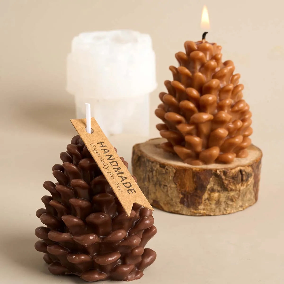 3D Pine Cone Silicone Mold for Candles & DIY Crafts - Soap, Plaster & Resin Casting for Christmas Ornaments