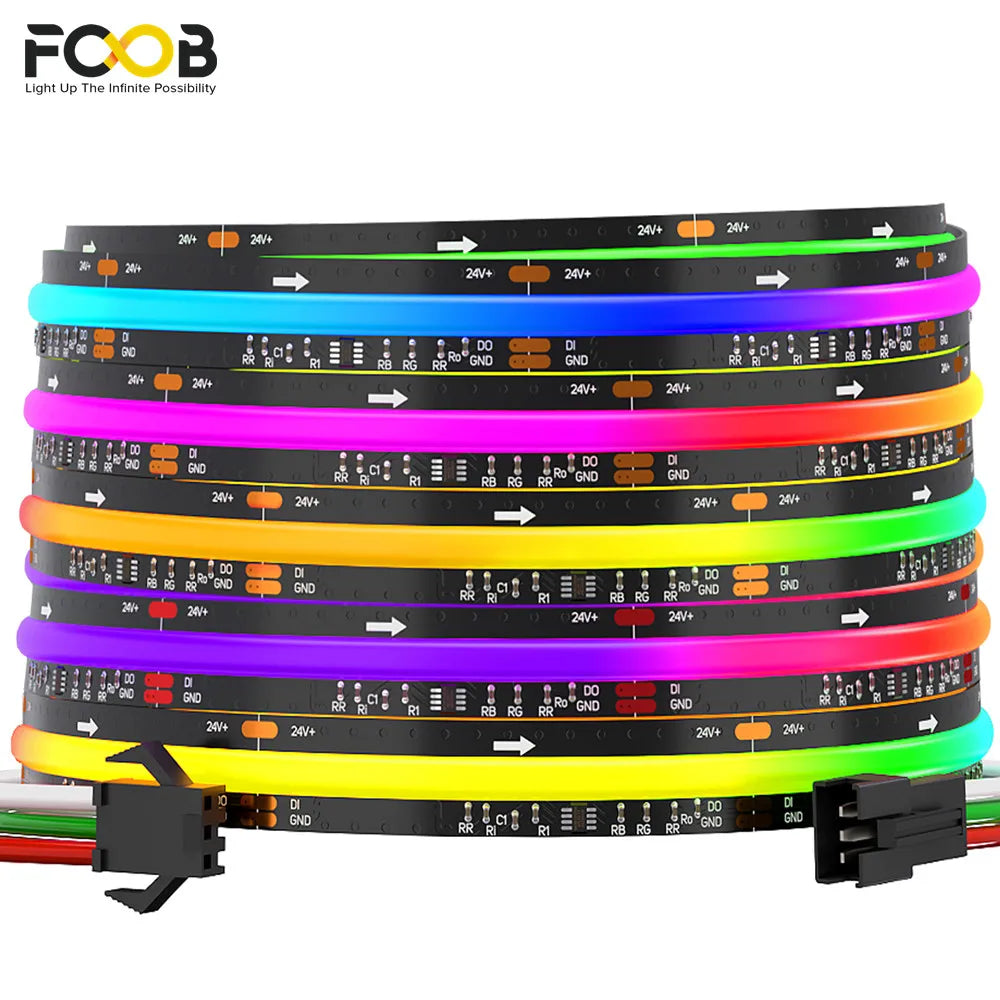 Pixel Addressable COB WS2811 LED Strip – 630/720 LEDs/m, 12mm High-Density RGB Dream Color, DC12/24V