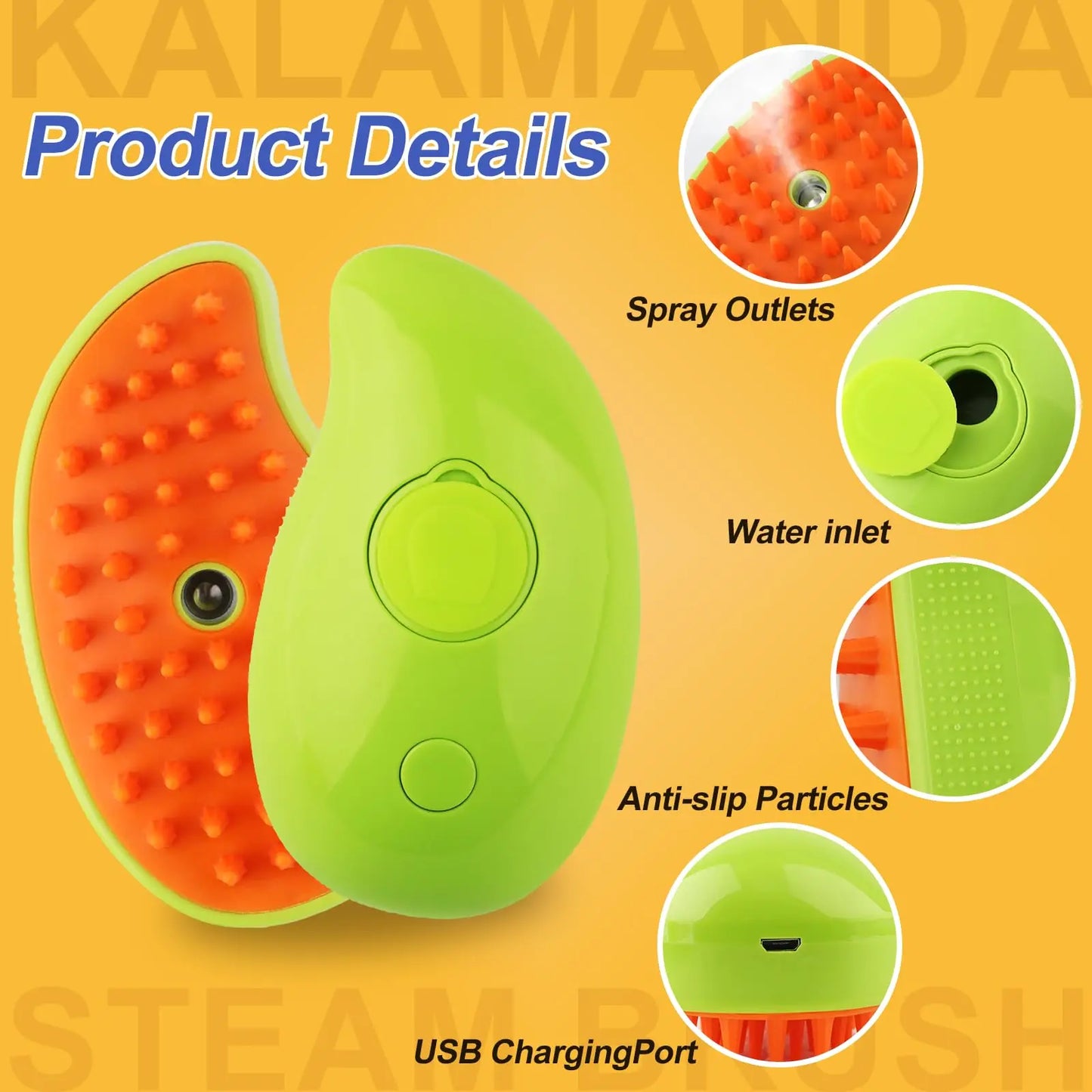 3-in-1 Pet Steamy Brush – Electric Spray Groomer, Silicone Massage & Hair Remover for Cats & Dogs