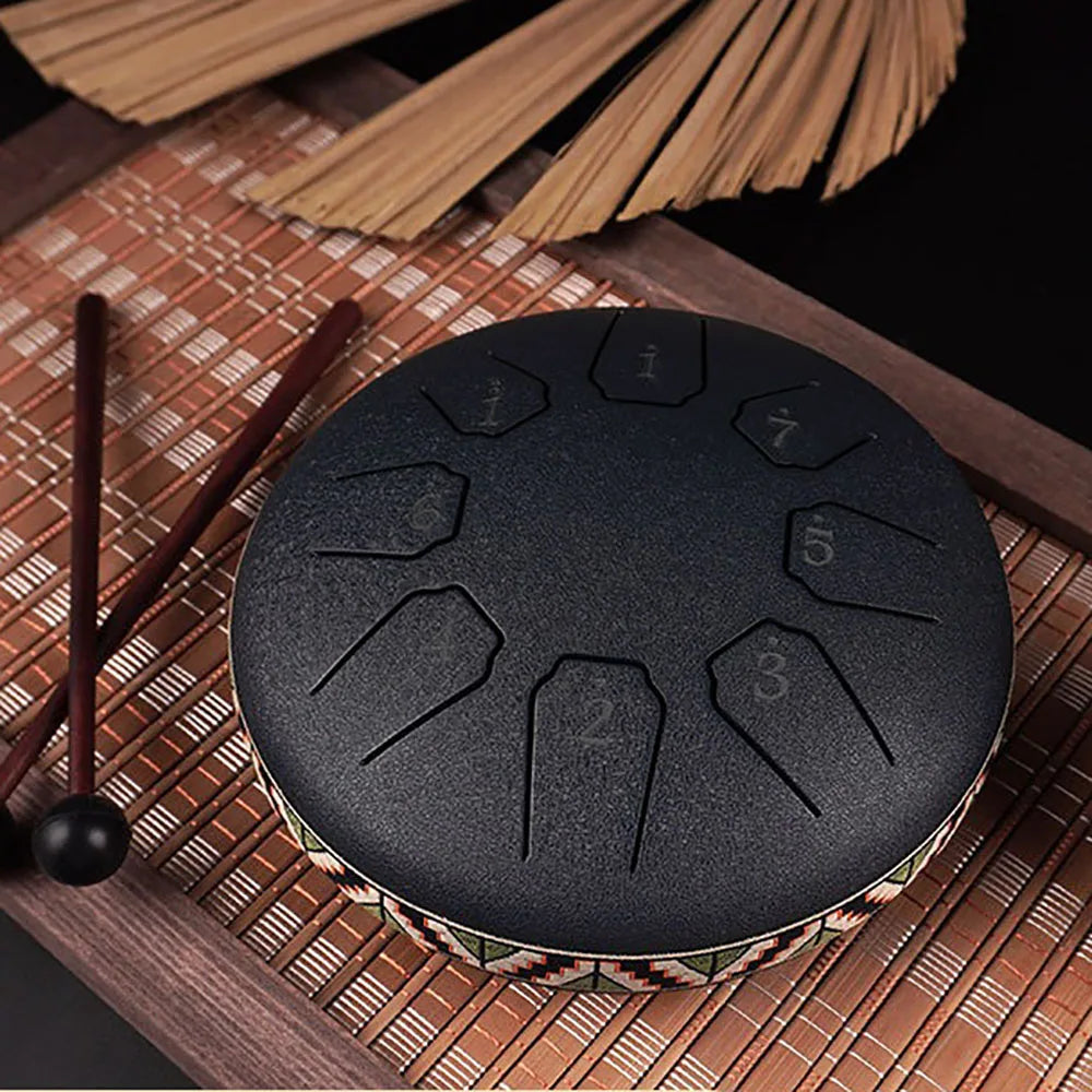 6-Inch (15 cm) 8-Tone Steel Tongue Drum – Mini Hand Pan for Meditation, Yoga & Kids, Portable Percussion Gift