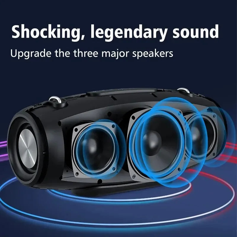 60W Portable Bluetooth Speaker — IPX6 Waterproof, Powerful Bass, 12-Hour Playtime for Outdoor Party & Camping