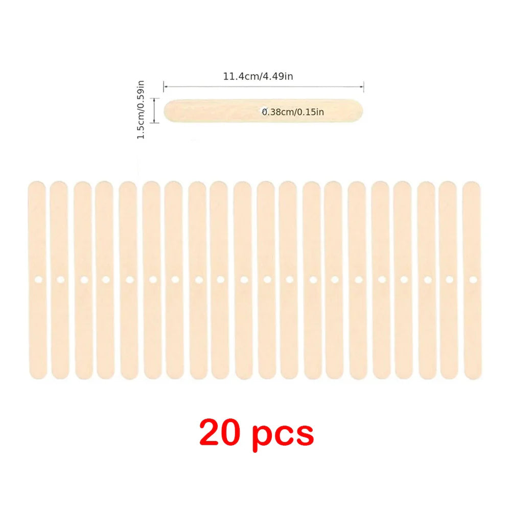 Pure Cotton Candle Wicks 100-Pack with Metal Wick Brackets & Silicone Punch Awl DIY Candle Making Kit