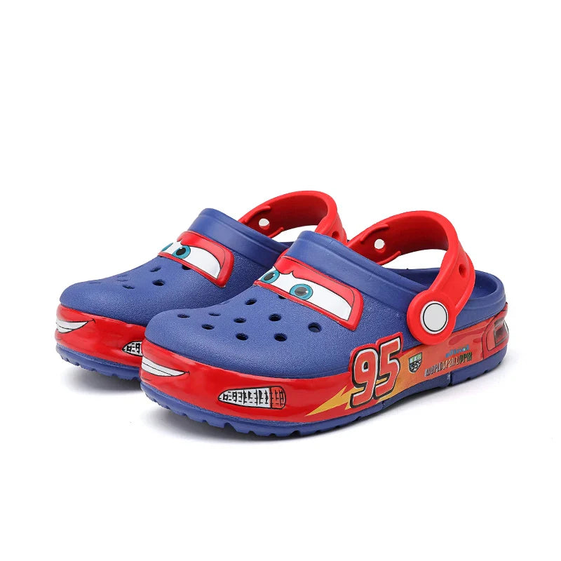Lightning McQueen LED Light-Up Kids Slippers Car Sandals for Boys & Girls Breathable EVA Beach Slides