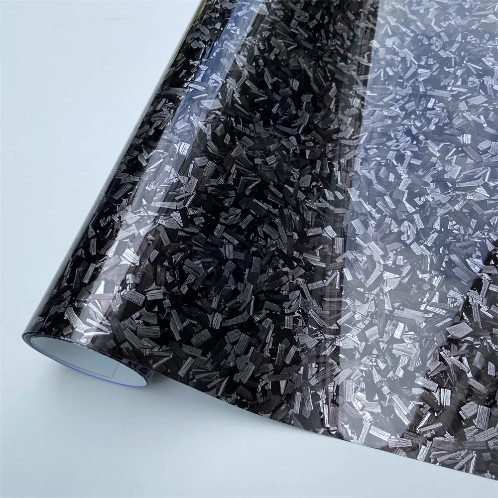 Forged Carbon Fiber Vinyl Wrap Roll Adhesive Car Wrap Film Gloss Matte Black Silver Red