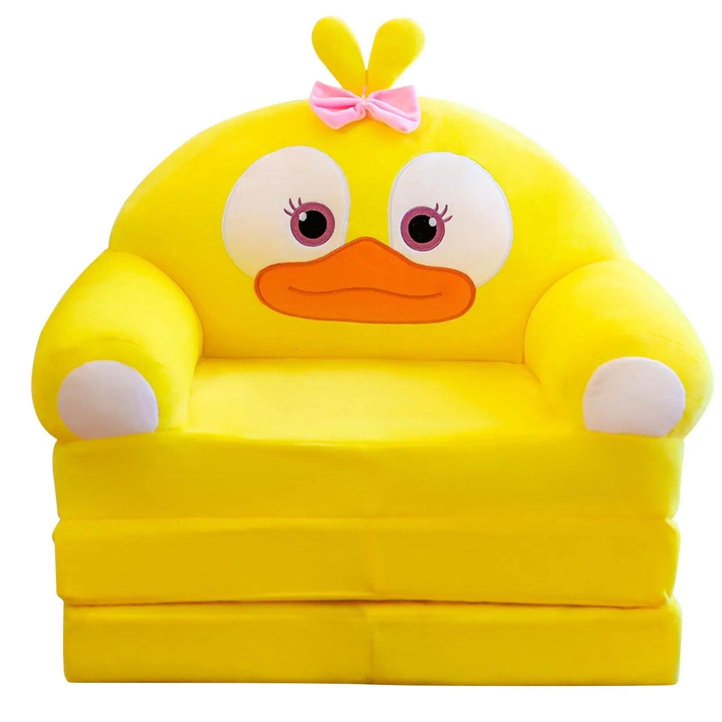 Children's 2-in-1 Foldable Plush Sofa Bed Cartoon Kids Chair & Nap Lounger