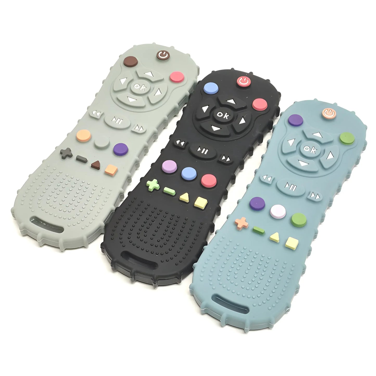 Baby Silicone Remote Control Teether BPA-Free Pacifier Bracelet Teething Toy 1/3-Pack