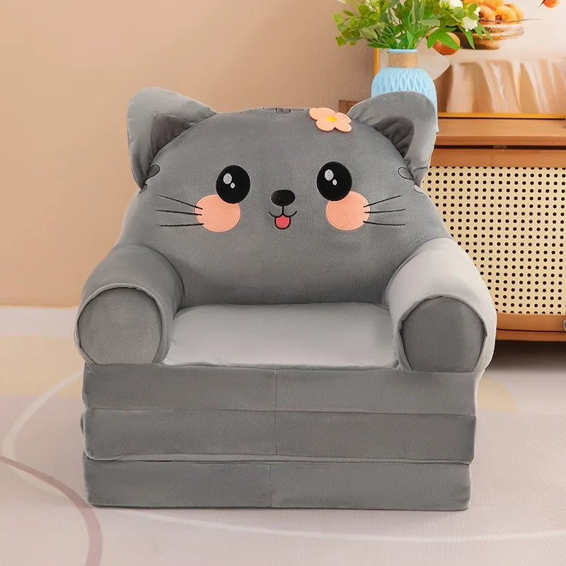 Kids Folding Sofa Bed – Convertible Toddler Seat & Nap Couch with Removable Washable Cover