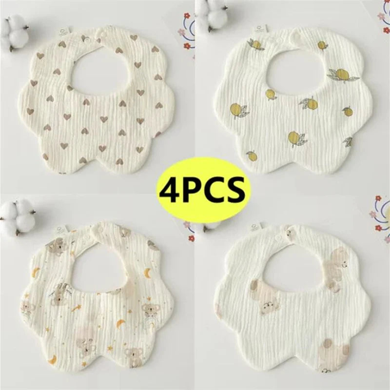Baby Bandana Bibs & Burp Cloths - Cotton Drool Bibs for Newborns & Toddlers, Feeding Saliva Towel Cartoon Print