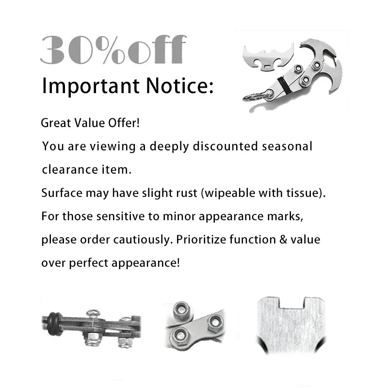Multifunction Stainless Steel Folding Survival Claw Hook for Camping & Outdoor (8 x 4 cm / 3.1 x 1.6 in)