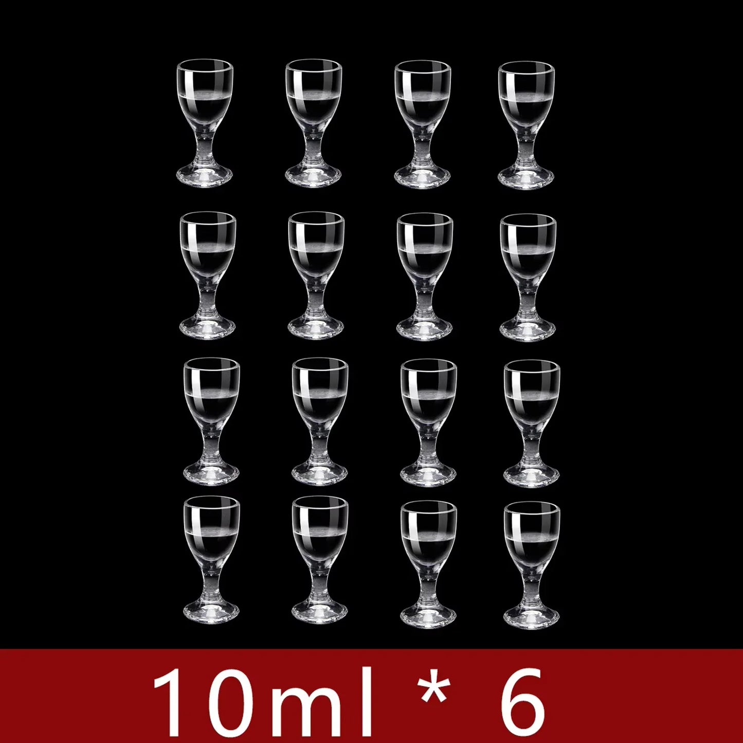 6-Pack Mini Stemmed Shot Glasses Assorted 10/15/25 ml (0.34/0.51/0.85 oz) Clear Mini Wine Cups for Liquor, Sake & Parties