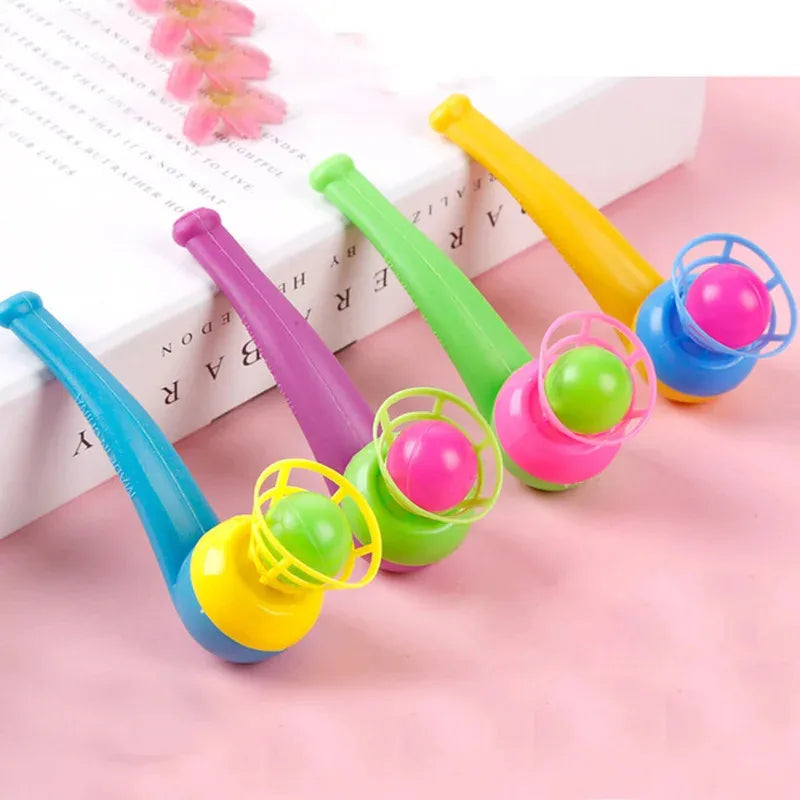 3-Pack Pipe Blowing Balance Balls (4 in / 10 cm) for Kids - Educational Outdoor Toy for Motor Skills & Coordination