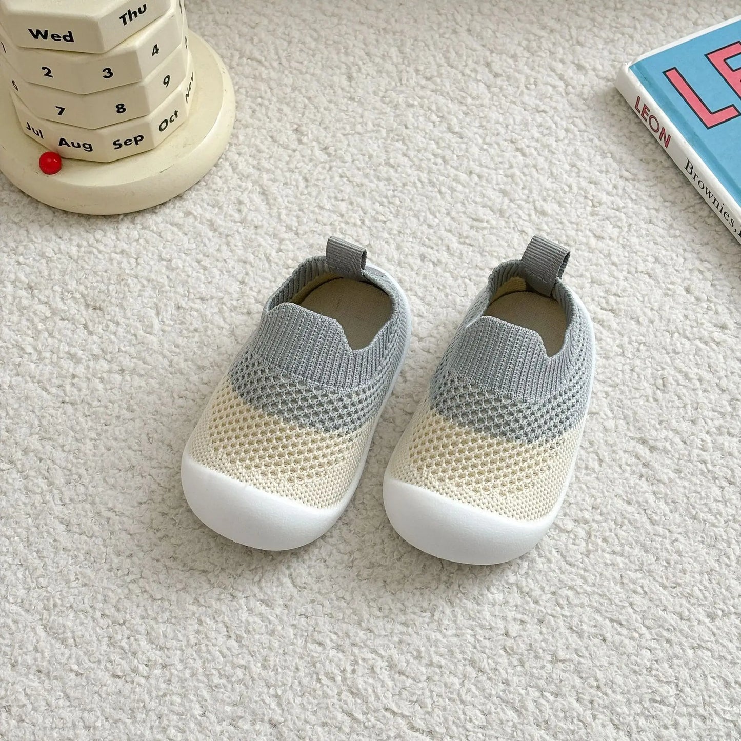 Baby Anti-Slip Breathable First Walker Crib Socks with Rubber Sole (11.5–15.5 cm / 4.5–6.1 in)