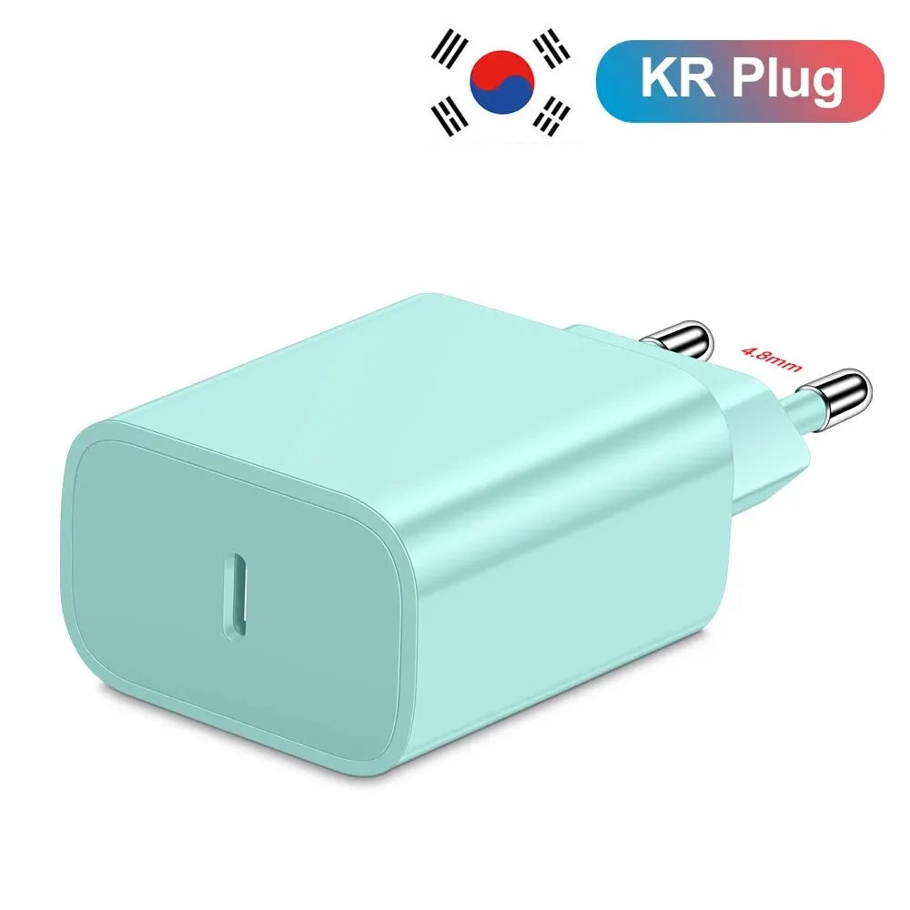20W USB-C PD Fast Charger with USB-C Cable — 1-Port Wall Adapter for iPhone 15, Samsung S23 Ultra, Xiaomi Redmi Note 12