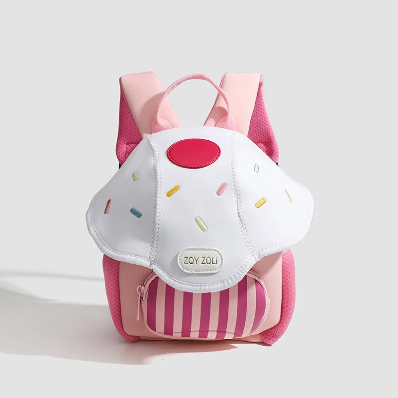 Cute Mushroom Apple Kids Backpack Pink Cartoon Mini Preschool School Bag for Toddlers Ages 3-6