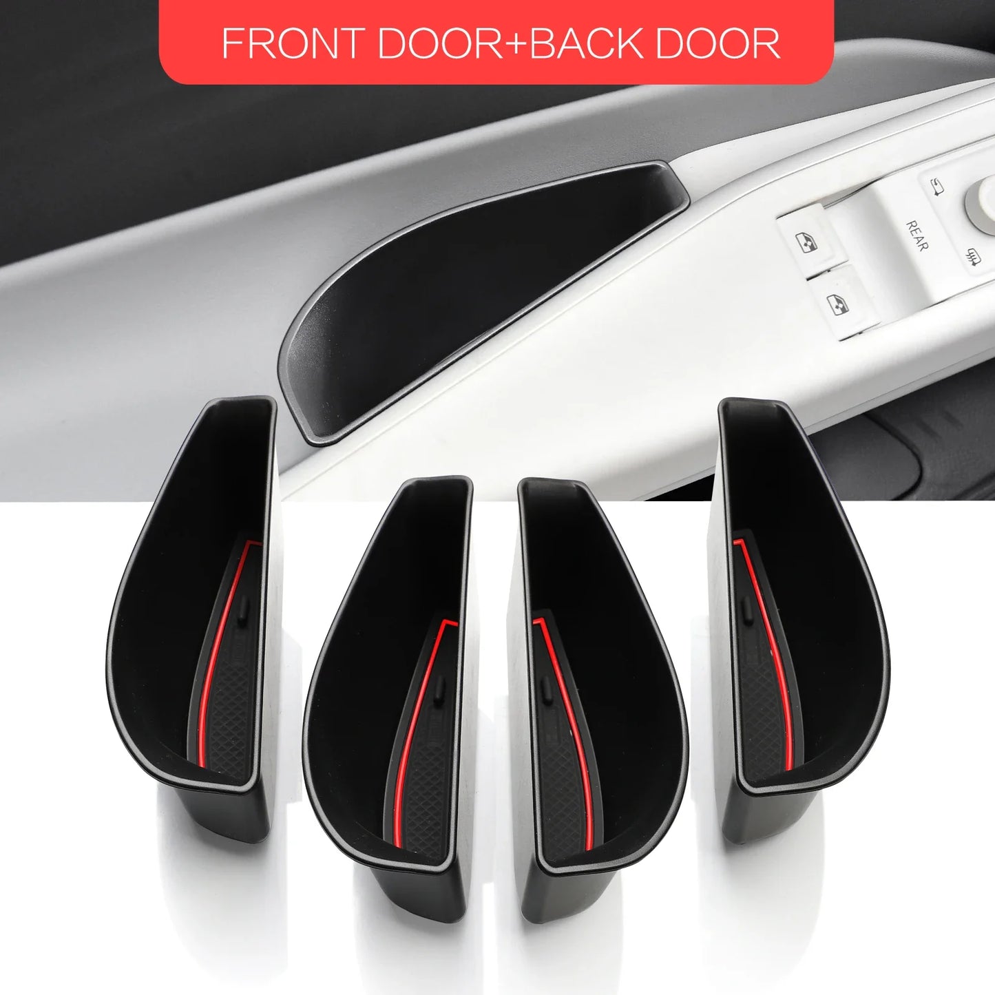 Car Door Handle Storage Tray Organizer for ID.4, Armrest Holder — 2pc (Front) or 4pc (Front & Rear)