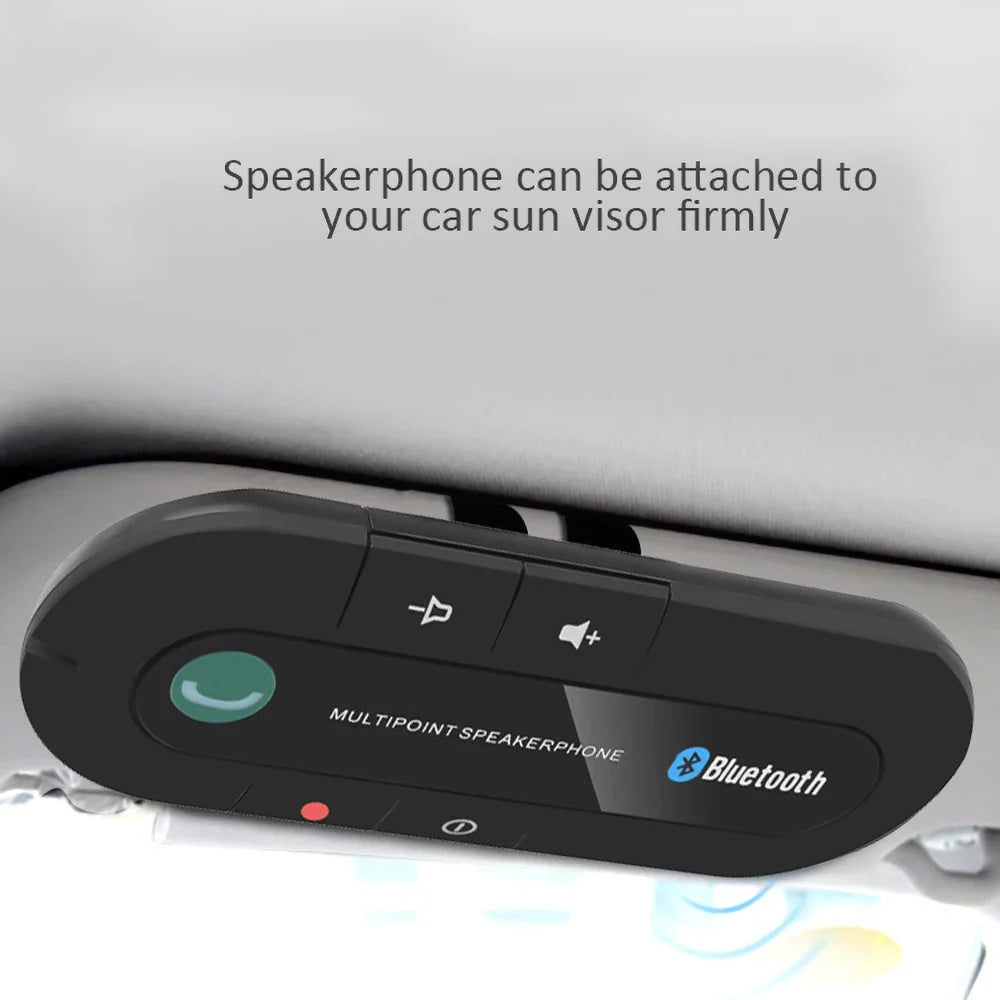 Bluetooth Car Speaker Handsfree Sun Visor Clip Wireless Speakerphone with Mic - Bluetooth 4.1, 2W, 20H Talk Time, USB Charging