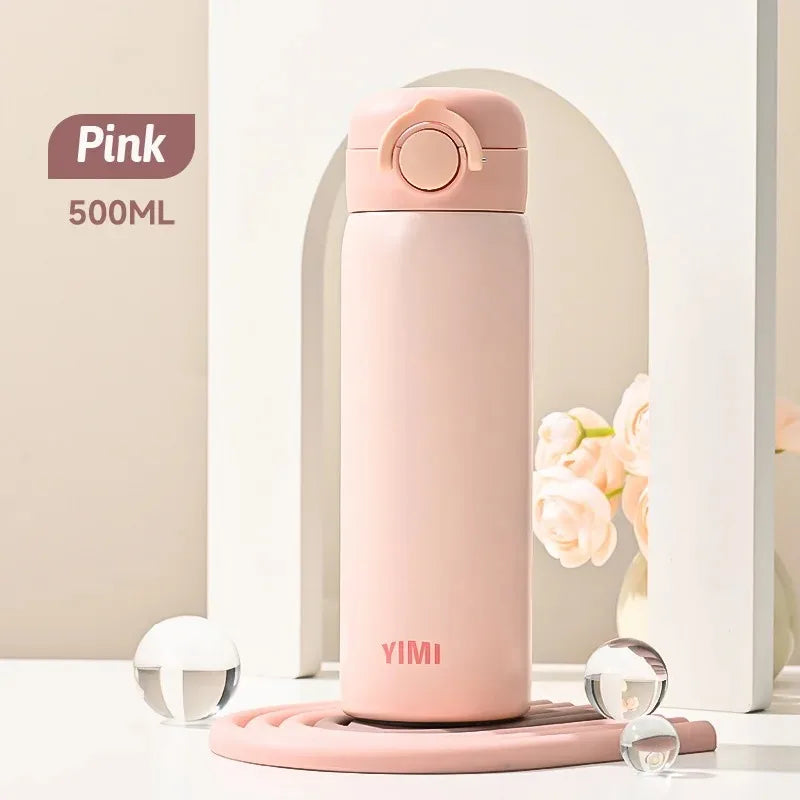 500ml (17oz) Vacuum Insulated Bottle – 316 Stainless Steel Thermal Tumbler, Hot & Cold Leakproof Travel Flask