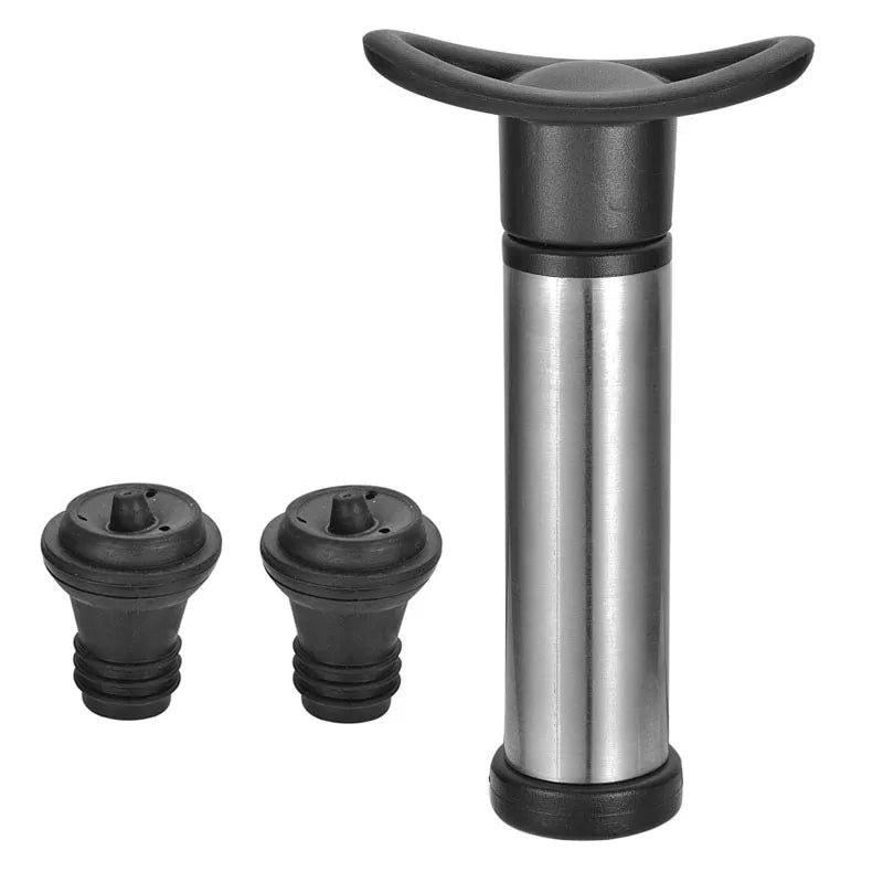 Vacuum Wine Stopper Pump with Silicone Seal — Reusable Wine Preserver Bottle Stopper for Barware