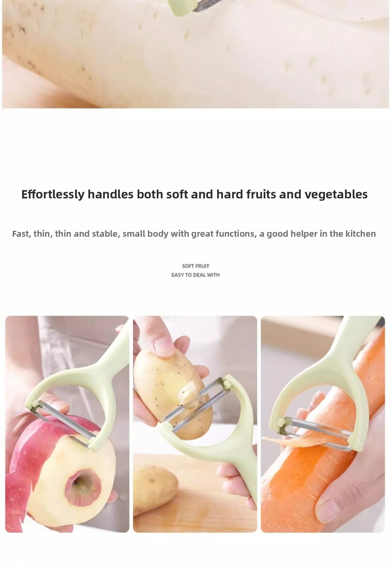Stainless Steel Vegetable & Fruit Peeler with PP Handle, Ergonomic Potato Peeler