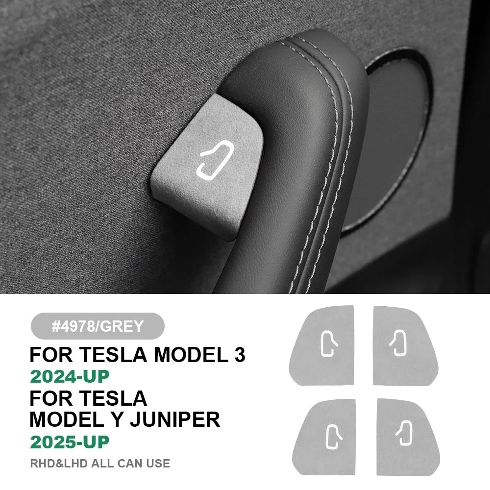 Premium Italian Alcantara Suede Door Switch Trim Cover - Interior Car Accessories (4-Pack)