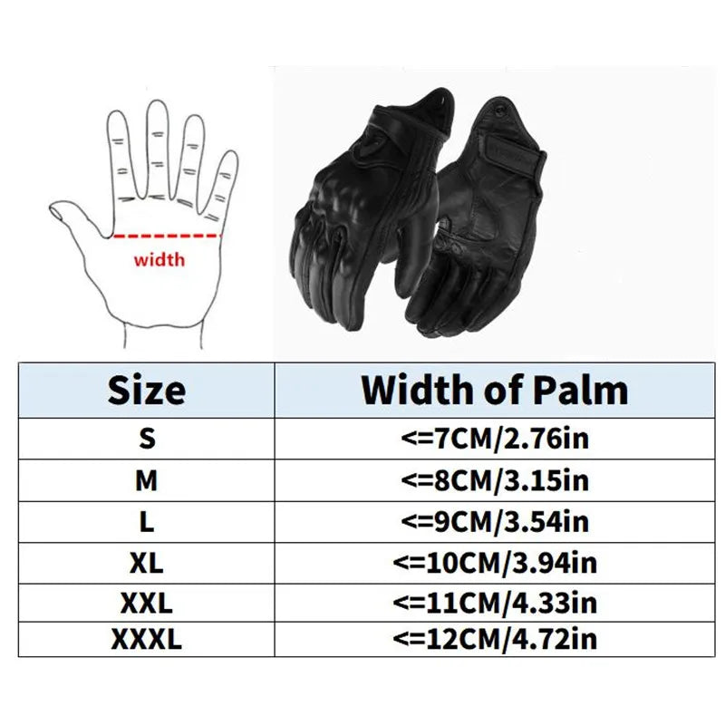 Goatskin Leather Motorcycle Gloves for Men & Women - Full-Finger Moto Gloves for Motorcycles & Electric Bikes (S-XXXL)