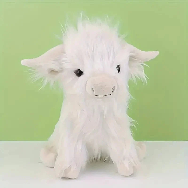 Highland Cow Plush Toy 12 in (30 cm) Soft Stuffed Animal for Kids & Adults - PP Cotton Filled, Multicolor