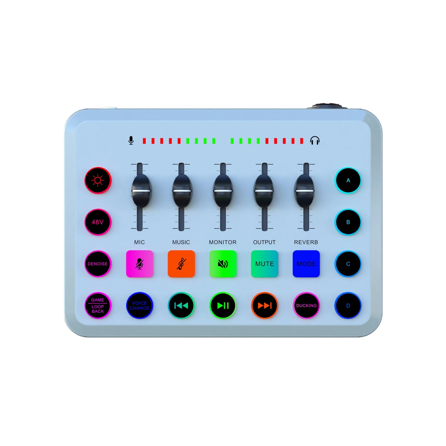 5-Channel Live Sound Card Mixer for Streaming, Podcasting & Gaming - Professional Audio Mixer