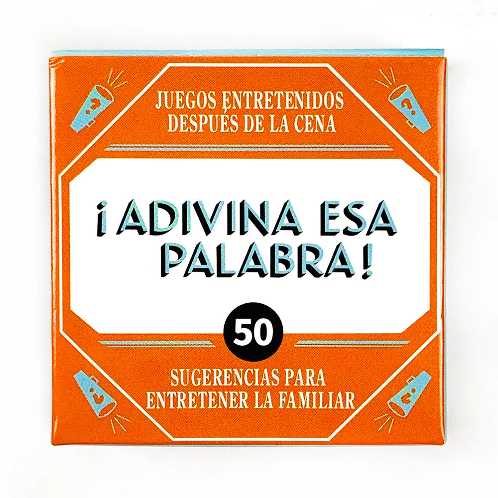 Spanish Mini Card Game Name That Word - 50 Cards for Family, Party & Camping