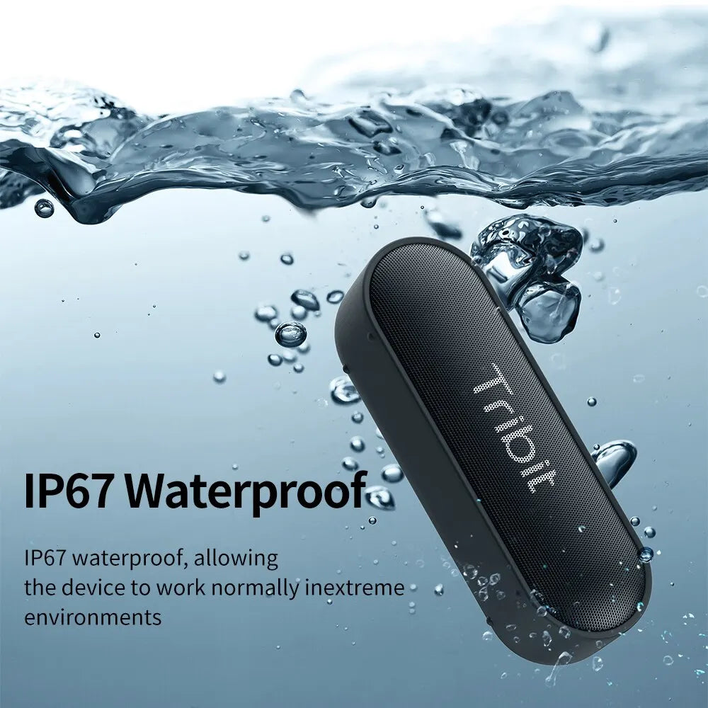 Portable Bluetooth Speaker 16W (Bluetooth 5.3) IPX7 Waterproof — Enhanced Bass, 24‑Hour Playtime, USB‑C & AUX for Camping & Parties