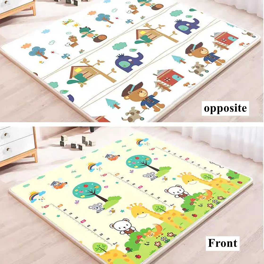 Foldable Thick Foam Play Mat for Kids 200x180 / 180x150 / 180x120 cm (79x71 / 71x59 / 71x47 in) Non-Slip Crawling Safety Rug